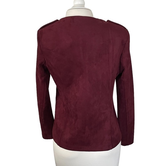 T Tahari Faux Leather Military Style Blazer Size 6 - Picture 3 of 8